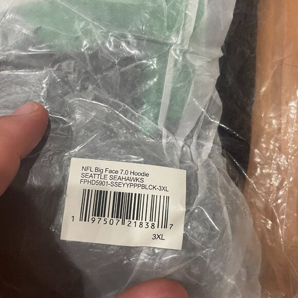 Mitchell & Ness Black Seattle Seahawks Gridiron Classics Big Face 7.0 Pullover - Picture 2 of 4